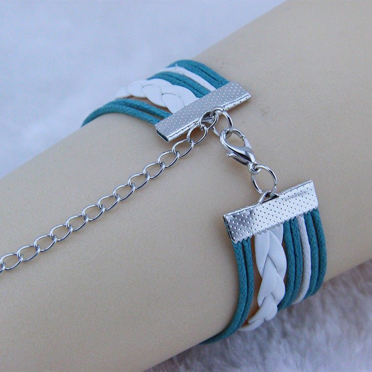 European and American retro bracelet hand-woven anchor LOVE8 word bracelet woven bracelet wholesale