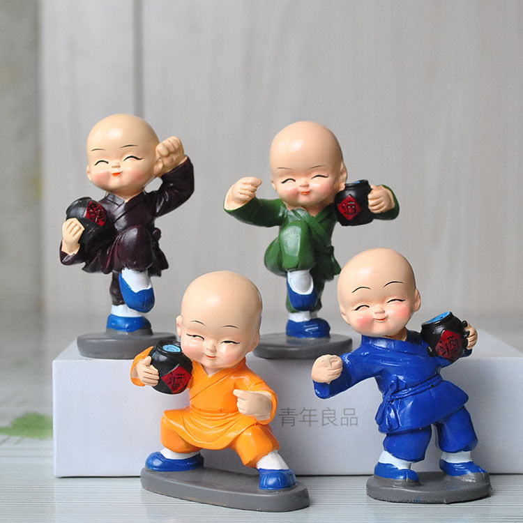 Kung Fu little monk car ornaments creative doll car accessories manufacturers car decoration small ornaments wholesale