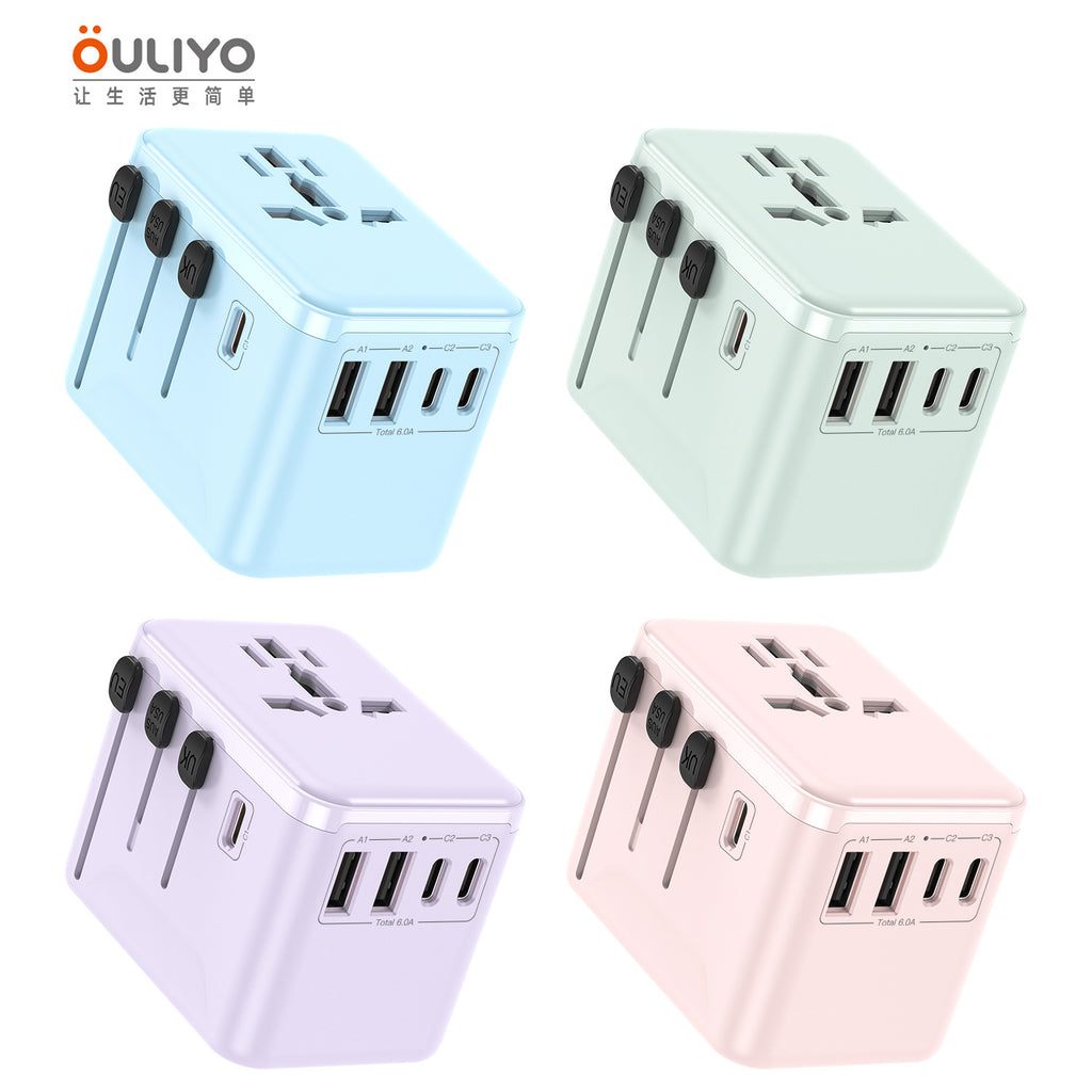 新款直销转换插座3USB旅行多国插头转换插头创意typeC多国插座