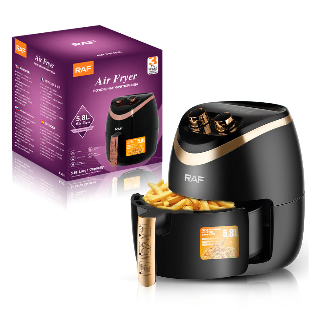 RAF European-style air fryer home large-capacity multi-function smart French fries large automatic fryer 5.8L