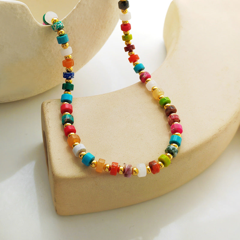 Bohemian contrast necklace