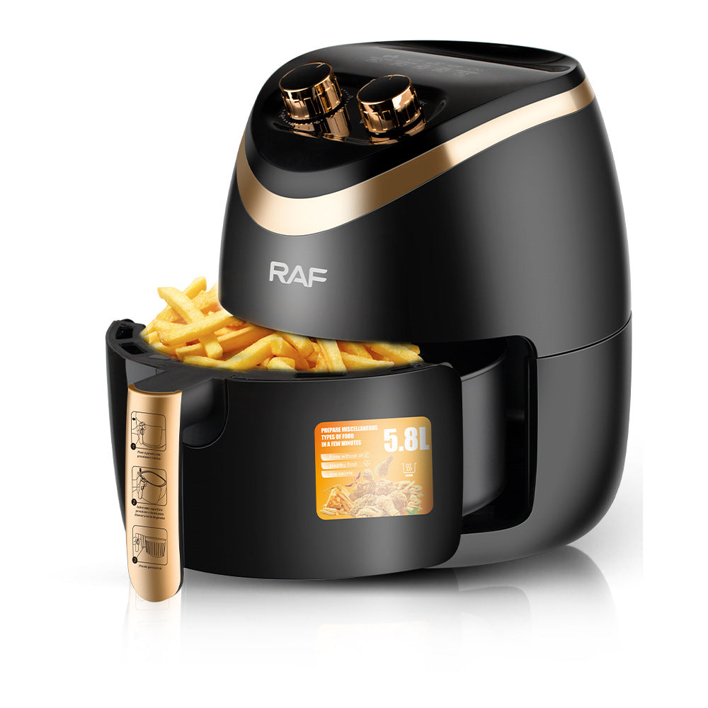 RAF European-style air fryer home large-capacity multi-function smart French fries large automatic fryer 5.8L