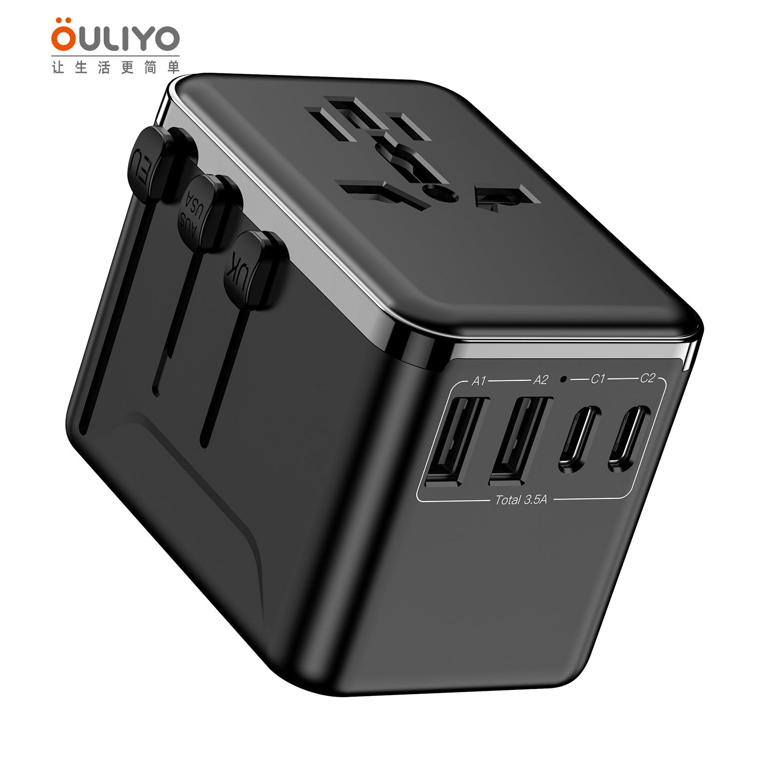 新款直销转换插座3USB旅行多国插头转换插头创意typeC多国插座