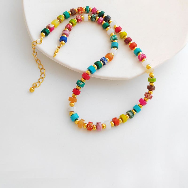Bohemian contrast necklace